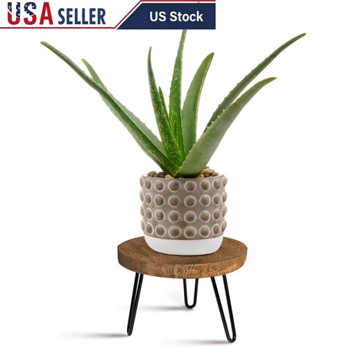 Wooden plant stand metal - wooden,