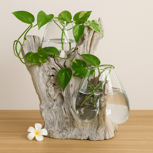 Molten glass root - wood, teak